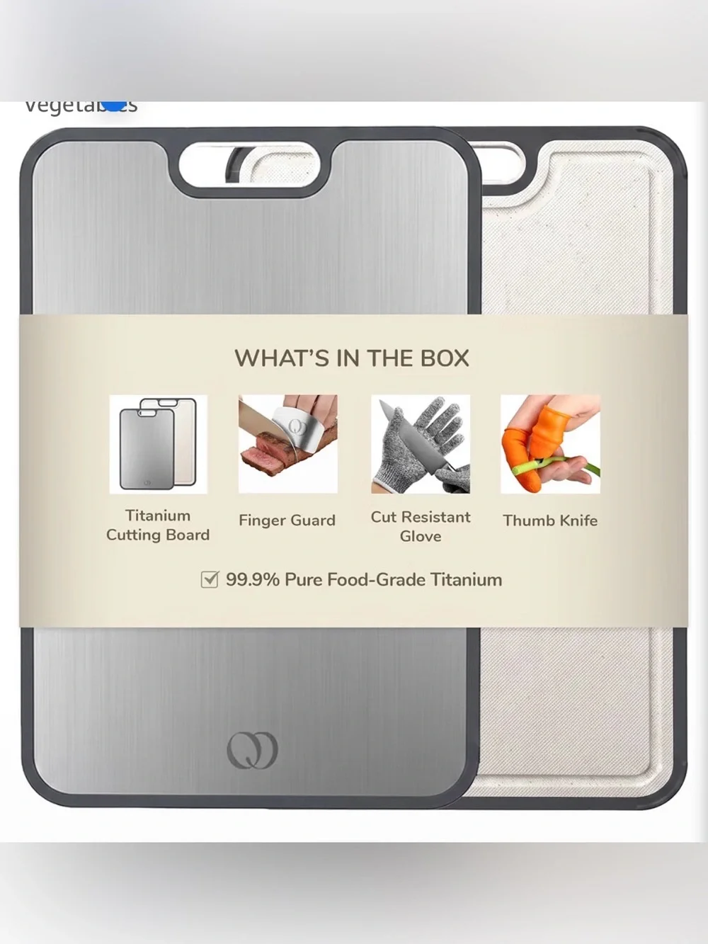Titanium Cutting Board Double-Sided 2-in-1 (99.9% Titanium 15
